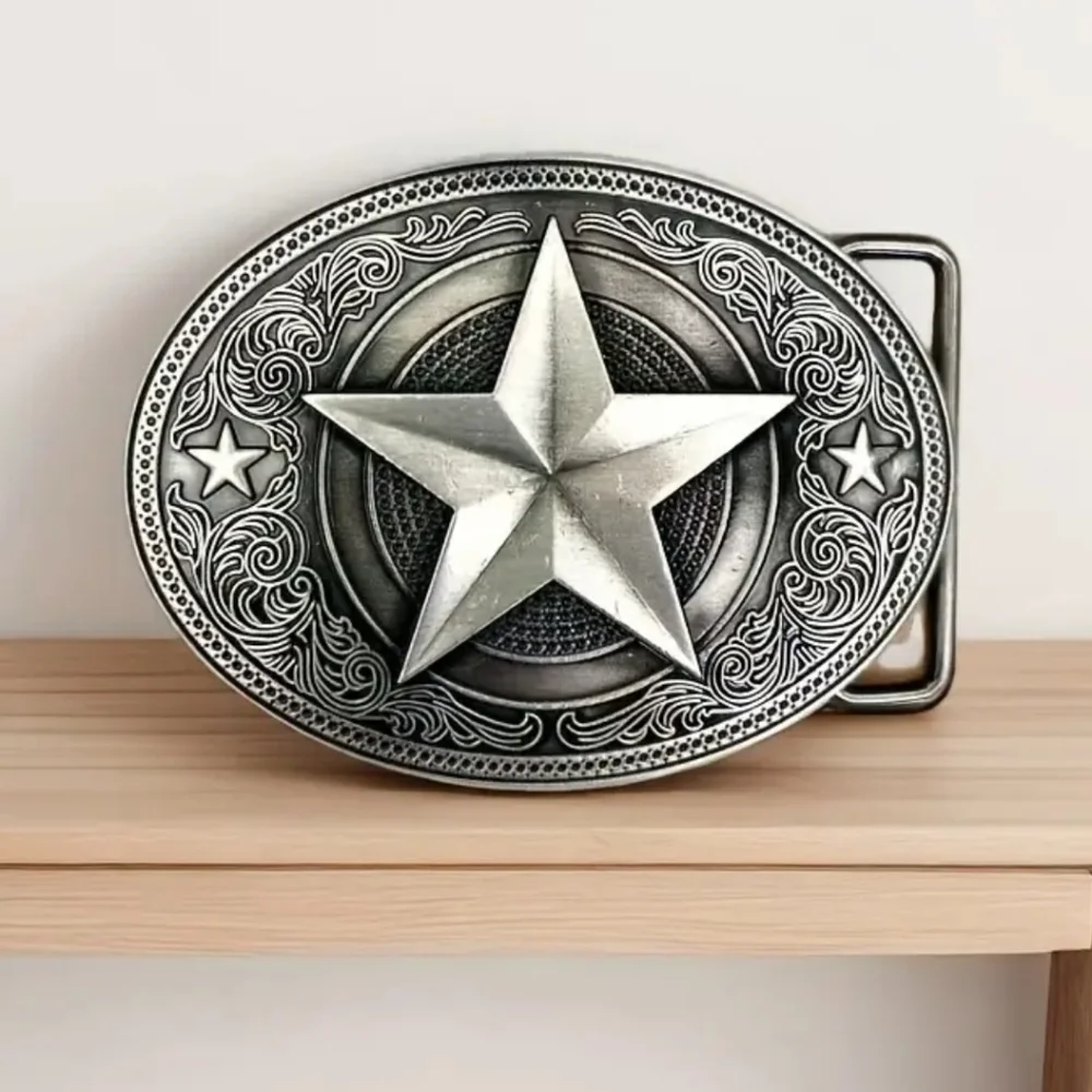 New Mens Western Cowboy  Star Belt Buckle